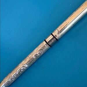 Zippo vintage sterling silver etched antique pen rare VTG retro